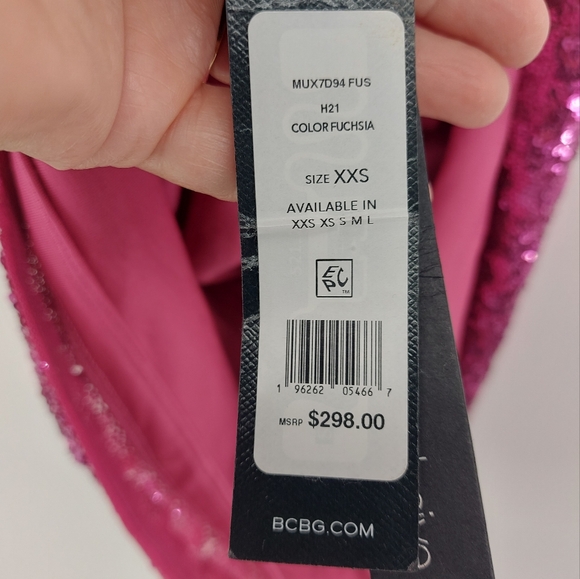 BCBGMAXAZRIA Womens Sequined Party Mini Dress - Picture 7 of 9